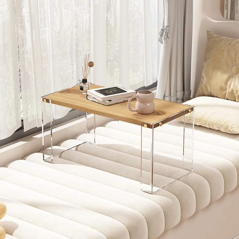 Acrylic transparent window table, small coffee table, simple tatami bed, bedroom, desk, bed, computer table