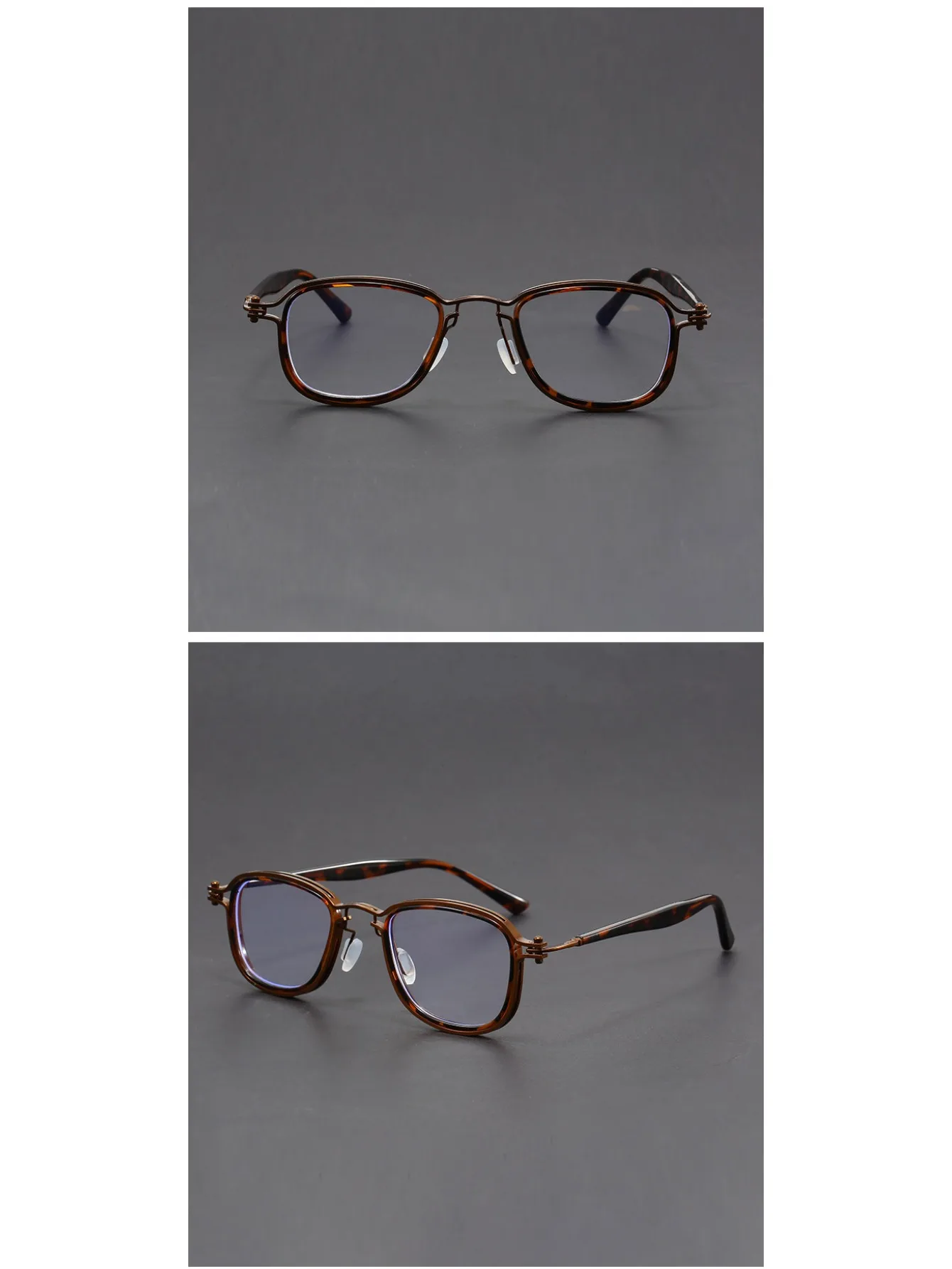 Retro-Kontrast-Modebrille für Damen und Herren, klassische Lesebrille mit optischem Metallrahmen – Detail 2