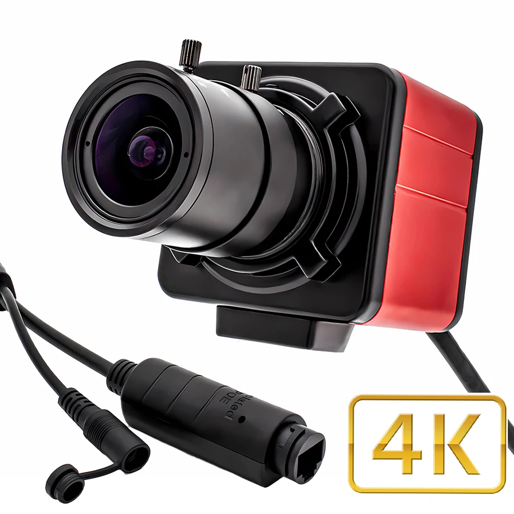 

10X Zoom POE IP Camera 3/4/5/8MP Security 4K Camera Mini Metal Box With Varifocal Lens Support RTSP Onvif POE For Machine Vision