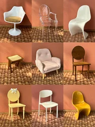 1:6 Doll House Miniature Furniture Stool Sofa Assembly Material Blythe Mini Model BJD Simulated Living Room Scene Shooting Props