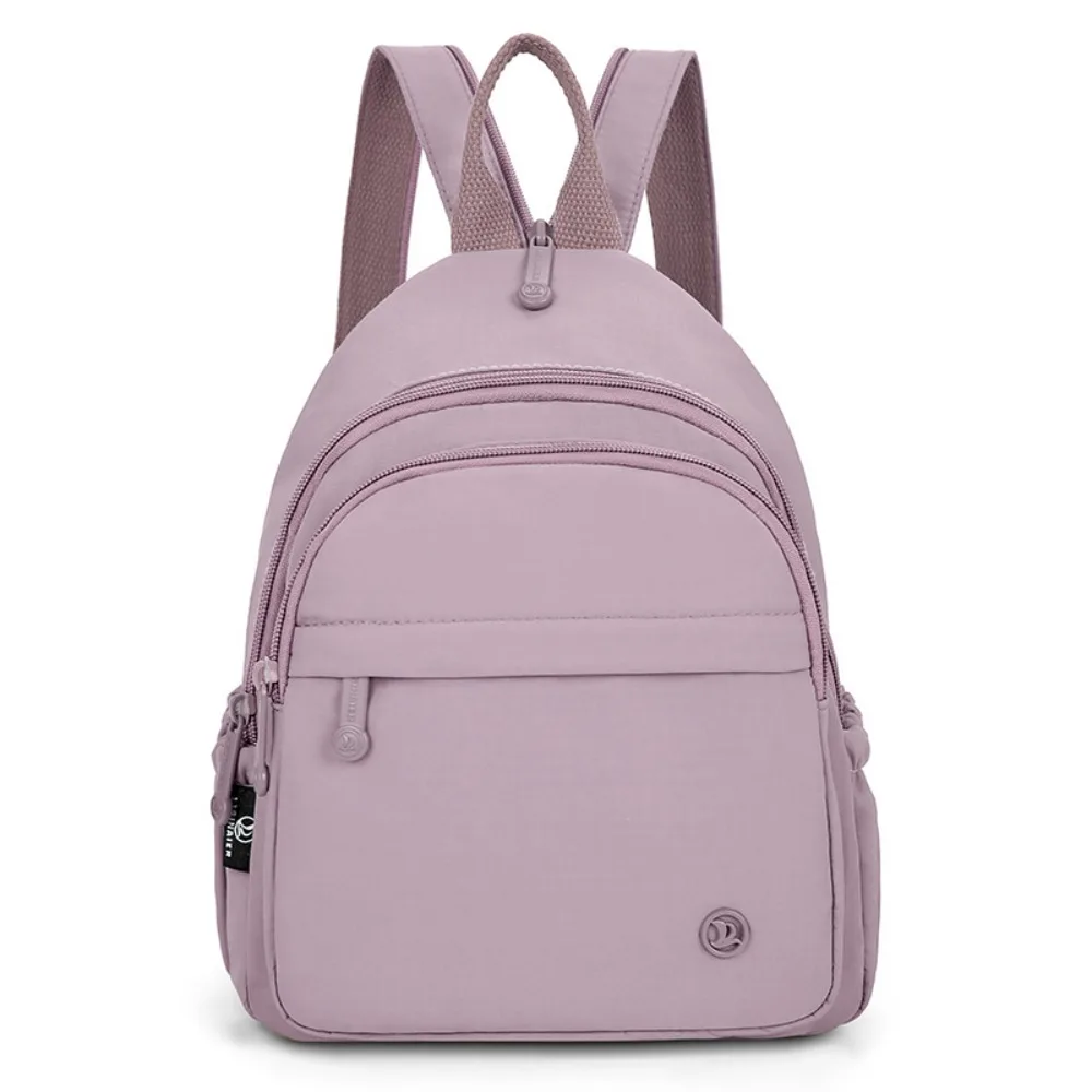 

Portable Women Nylon Backpack Waterproof with Handle Multipockets Casual Backpack Solid Color Lightweight