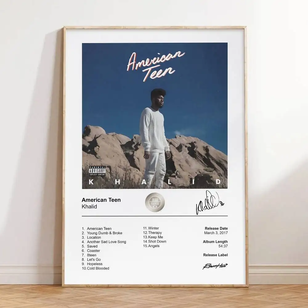 K-Khalid ملصق غلاف الألبوم الموسيقى قماش جدار الفن طباعة جدارية ديكور المنزل الموسيقى عاشق هدية #1