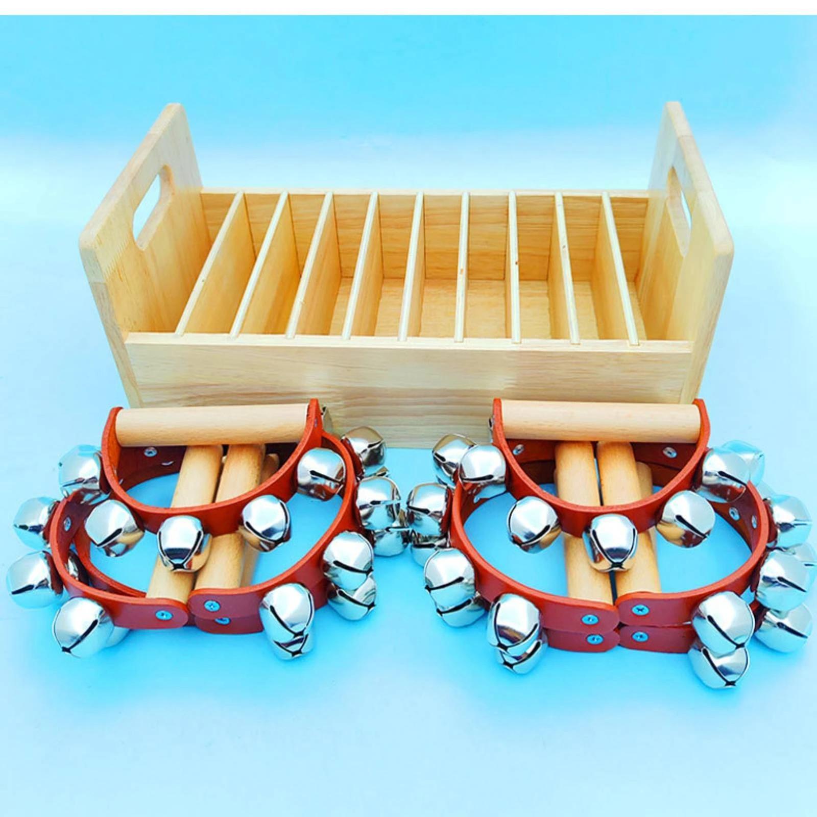 Hand Bells with Wooden Box Sturdy Classroom Bells Percussion Instrument Musical Balanced for Teachers, Preschool, Music Lessons