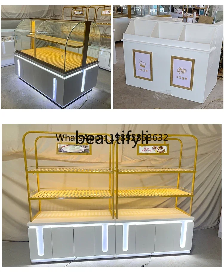 FF Commercial Bread Cabinet Curved Middle Island Cabinet Cake Cabinet Japanese Baking Display Stand