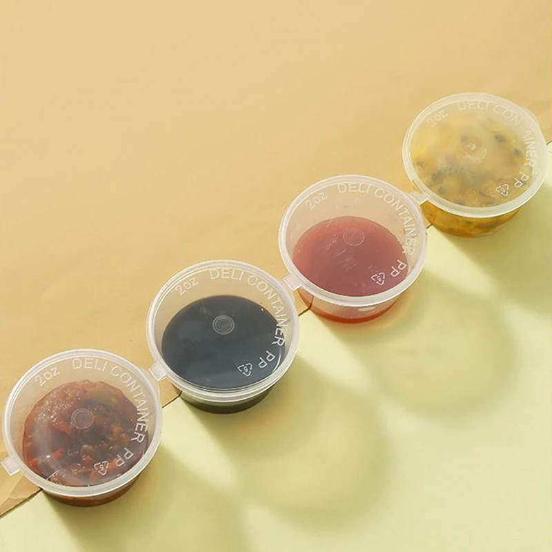 

10Pcs Disposable Sauce Seal Box Mini Transparent Plastic Sealed Box Sauce Spices Storage Container Box with Lids