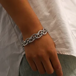 New Hip Hop Exaggeration DIY Chain Bracelet for Men Women Stainless steel Material Heavy Thick Does Not Fade