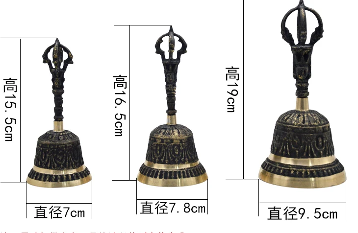 A SET 3PCS Wholesale Buddhist articles Buddhism Taoist Master Practice of Tantric monk FENG SHUI Vajra buddha vajra bell