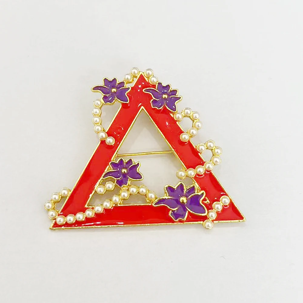 Broche de regalo de fiesta violeta pirámide de las hermanas de la Asociación de la Universidad del signo griego de Delta