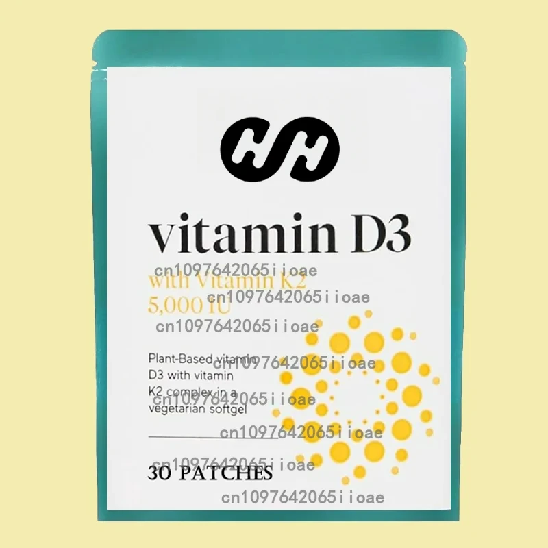 

30 Patches Vitamin D3 5000 IU + Vitamin K2 1100 Mcg Plus Patches
