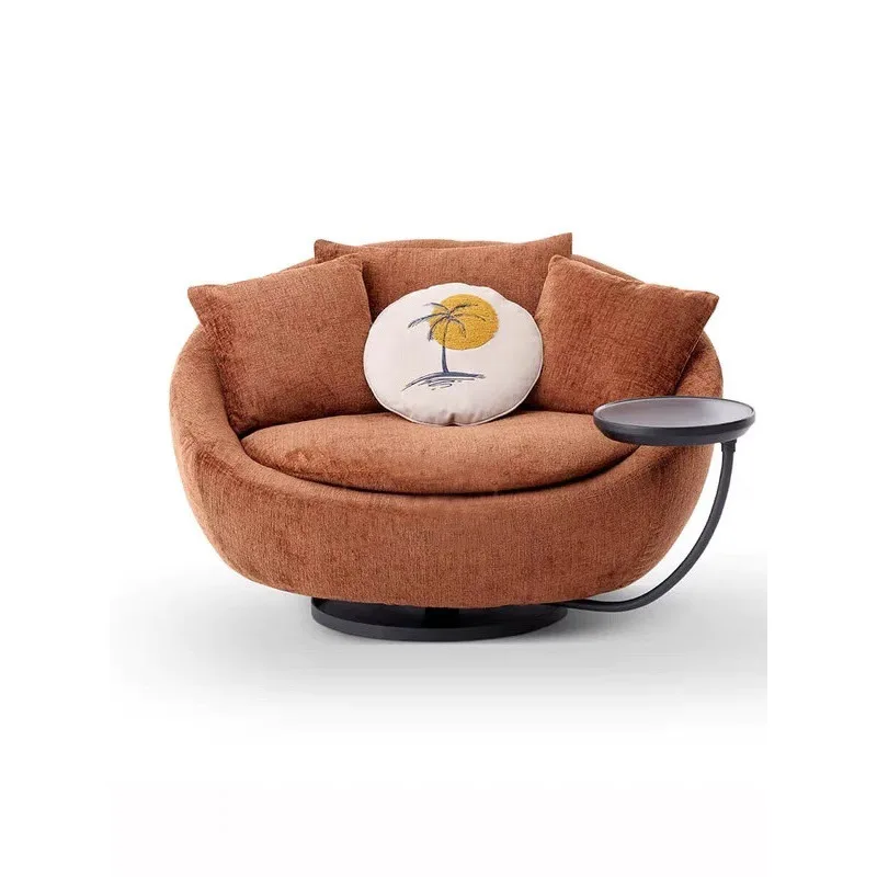

Modern minimalist round single sofa Italian light luxury rotating designer balcony household personality