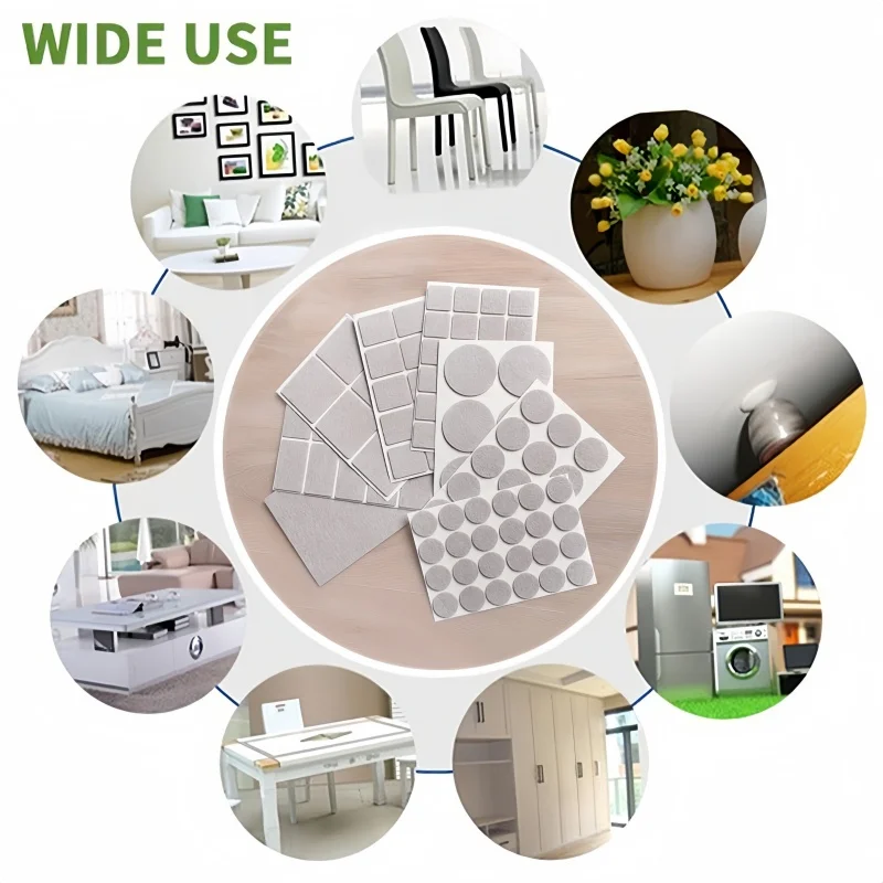 3-72Pcs Self Adhesive chair leg pads felt 3mm Thick Floor Scratch Protector Mat Mute Non-slip Bumper Pad Furniture Accessories