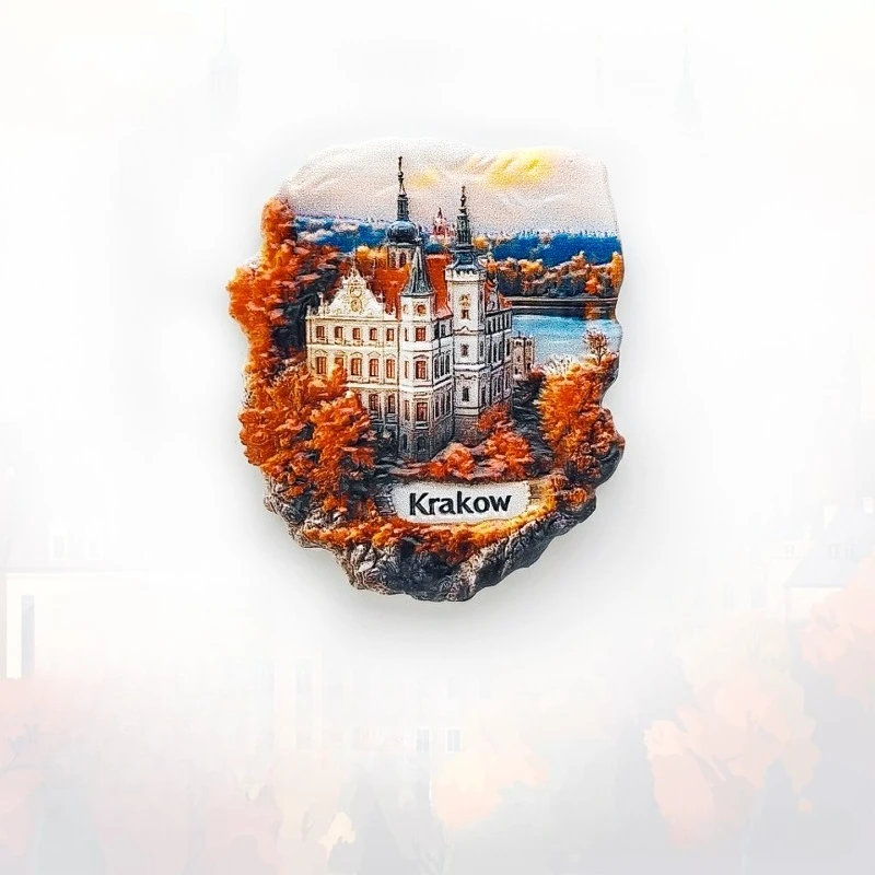 

Krakow Old Town Fridge Magnet - 3D Polish Souvenir Renaissance Cloth Hall Decor Medieval European Gift