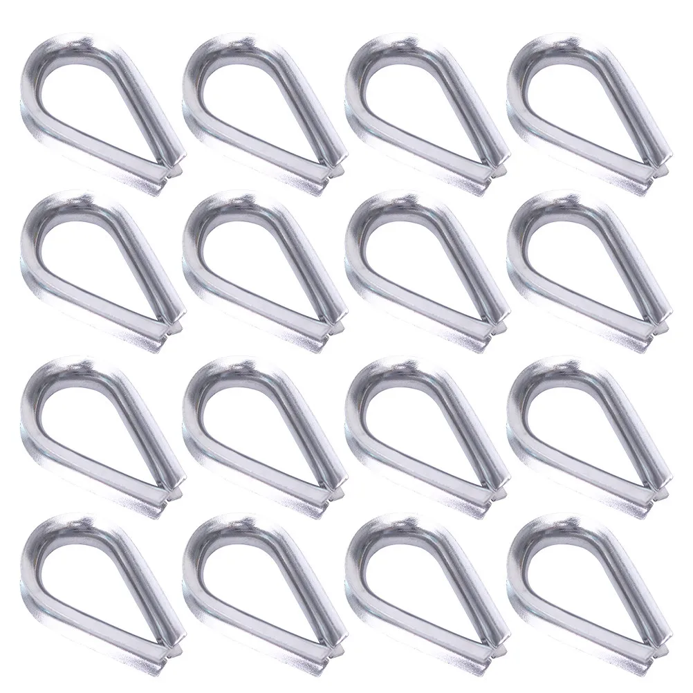 50Pcs Stainless Steel Wire Rope Collar Triangular Protection Ring Anti-Corrosion Cable Clamp for Marine Industrial Rigging Wire