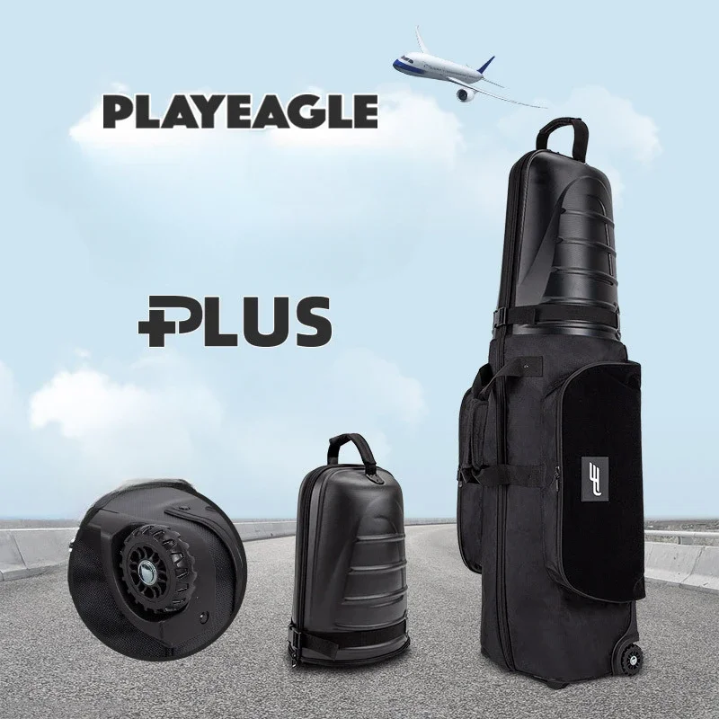 PLAYEAGLE Golf Air Bag Nylon Hard Shell Travel Bag with Wheels for Men and Women Aircraft Checked Bag