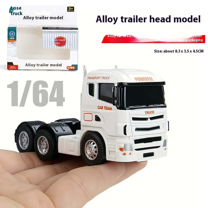 1:64 Alloy Truck Cab Model, Retro Style with Pull-Back Motor Action, Perfect Kids Toy, Miniature Collector\'s Item