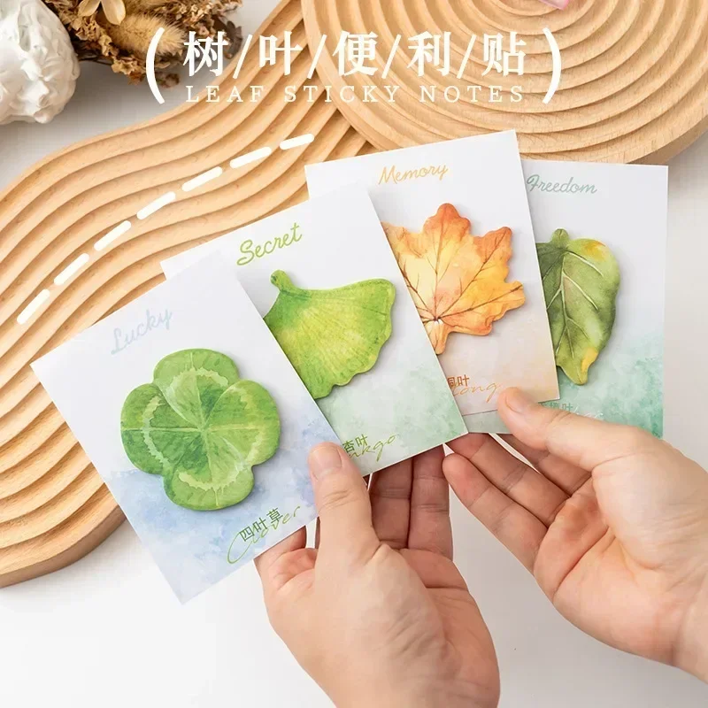 30 ชิ้น Creative Leaf-รูป Sticky Note, Sticky Note สด, สํานักงานนักเรียนข้อความครอบครัว