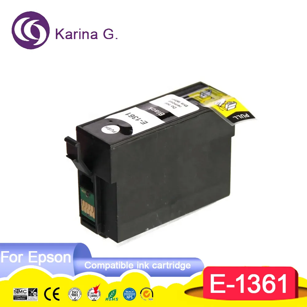 T1361 T-1361 T136 136, черный совместимый картридж премиум-класса для принтера Epson Workforce K201 K301