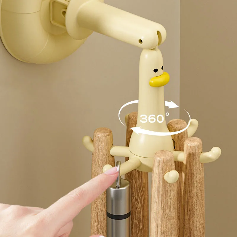 Home Use Suction Cup Six-Finned Fish Rack Kitchen No-Drilling Rice Spoon Pan Holder Small Hanging Shelf Bathroom Towel Hook