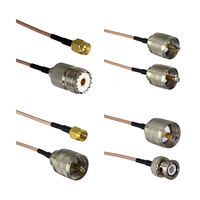 1Pcs RG316 Cable UHF PL259 SO239 to SMA / UHF / BNC Male Plug & Female Jack Connector Crimp RF Jumper Pigtail 4inch~10FT