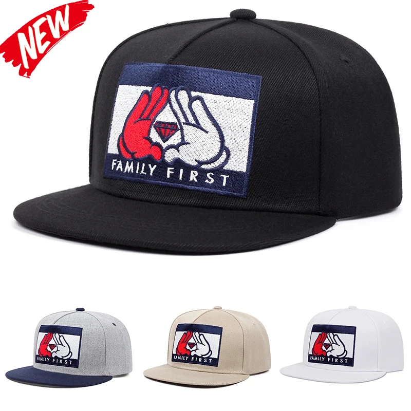 Herrenmode Stickerei Color Blocking Hut Baseball Hut Gerade Schnalle Snapback Cap Jugend Hip Hop Einstellbare Cowboy Hut