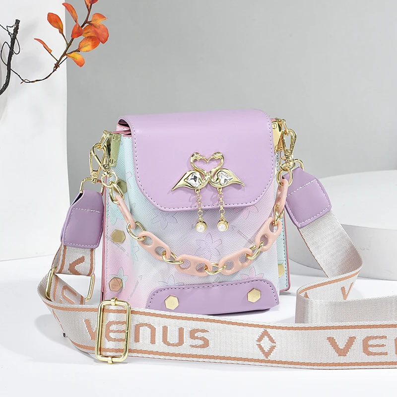 

Fashion trend gradient gentle printing compact lightweight mobile phone bag, all shoulder crossbody bag