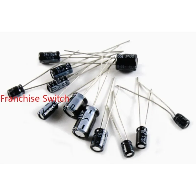 1200PCS In-line Electrolytic Capacitor Pack 0.22UF-470UF 12Kinds Of Commonly Used  Capacitors