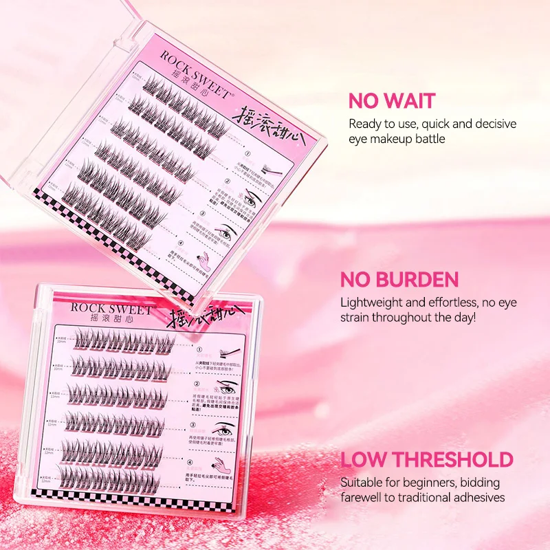 Rocky Sweetie 5D Baby Curl رموش صناعية بدون غراء - طبيعية للغاية، واقعية ولد مع مظهر، تصميم مجموعة واحدة رقيق وفوضوي #6