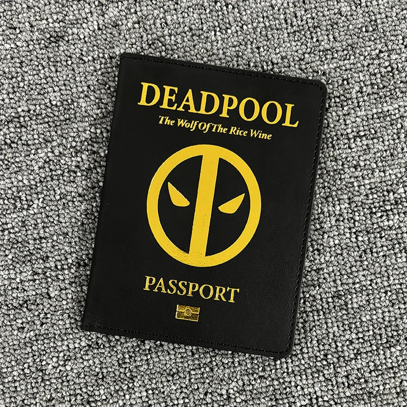 Travel Wallet Marvel Comics Deadpool Passport Holder PU Leather Women Men Passport Cover Case Card ID Holders