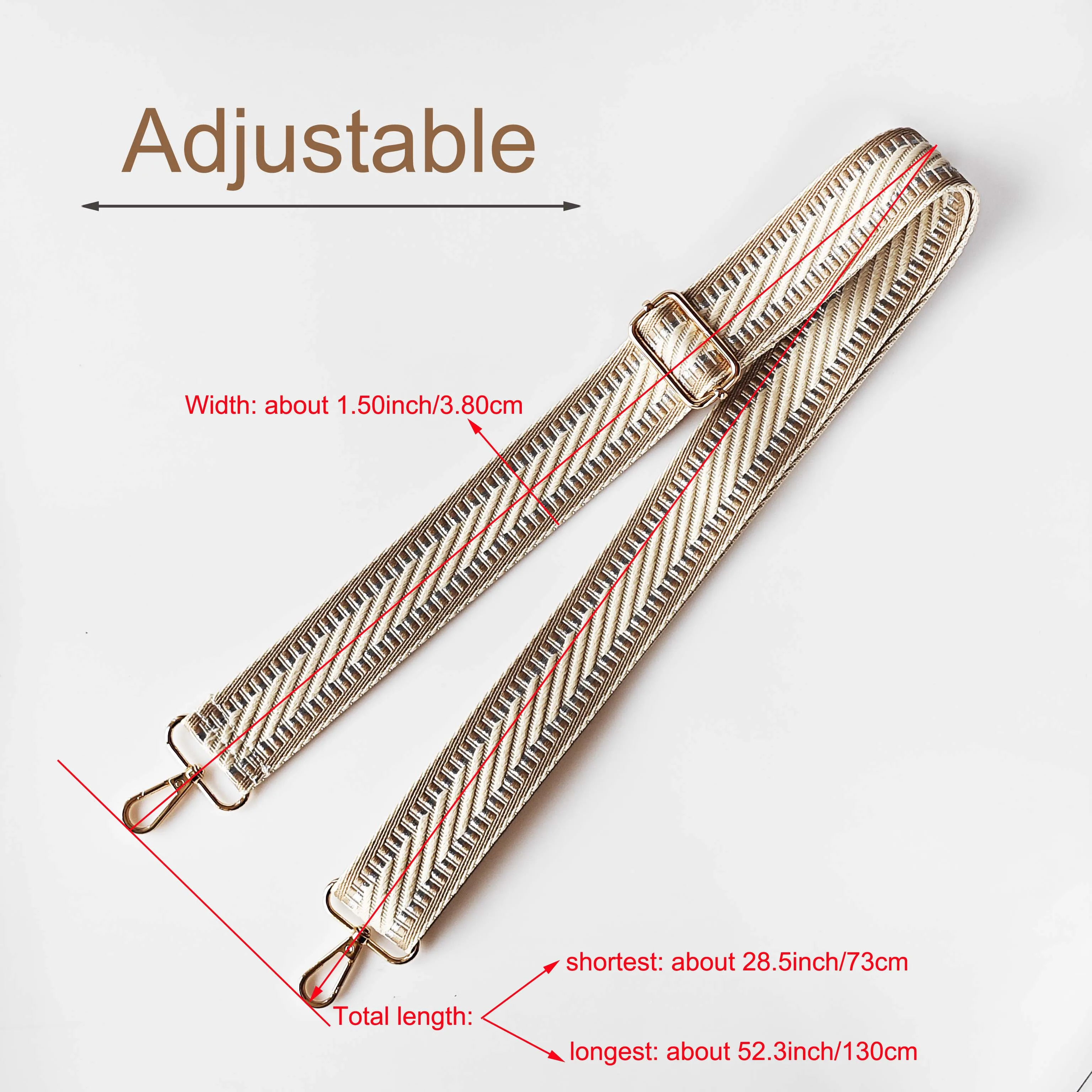 1 Piece 1.50inch Wide Adjustable Handbag Strap Wide Purse Strap Replacement Shoulder Crossbody Bag Strap