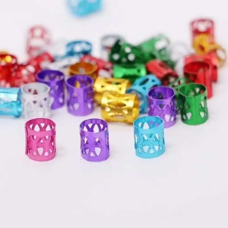 100Pcs Adjustable Hair Cuff Braids Red Green Blue Purple Silver Gold Hair Beads for Braids for Girls