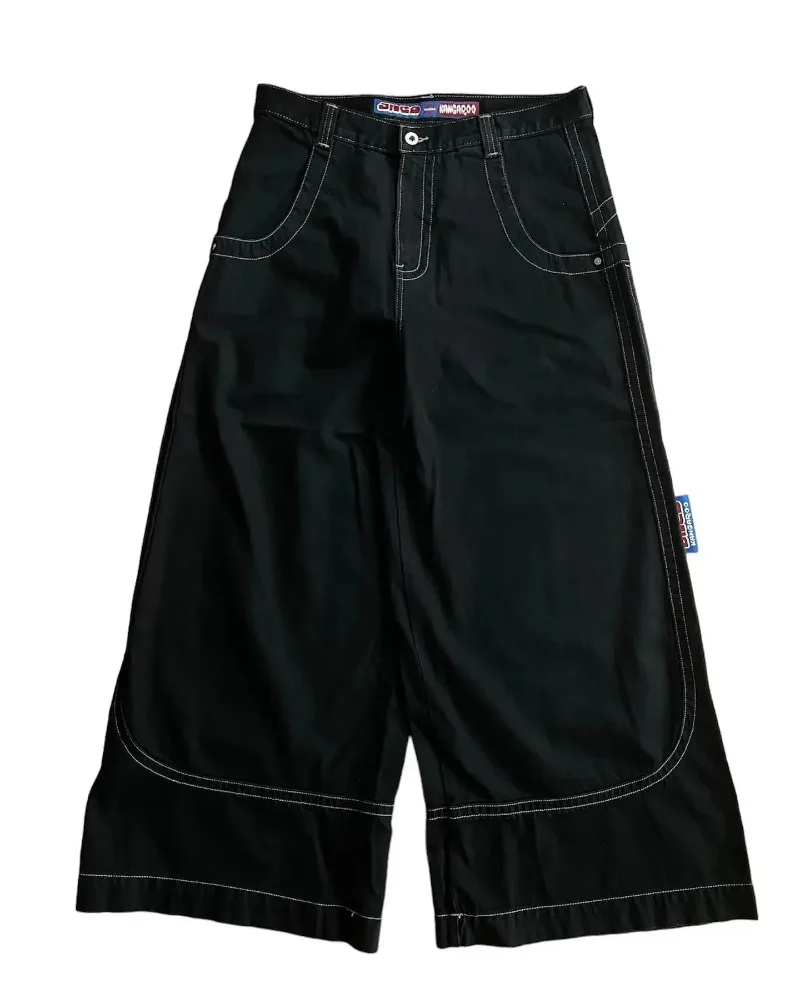 Одежда JNCO, мешковатые джинсы Y2K, винтажная уличная одежда с вышивкой в стиле Харадзюку, модные широкие джинсы с высокой талией для мужчин и женщин