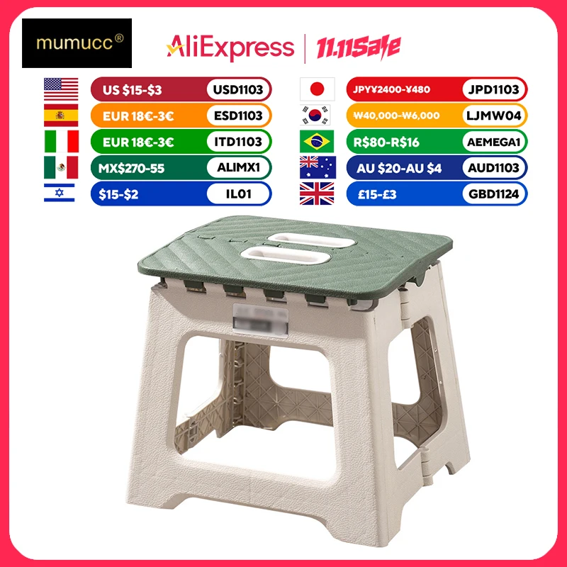 MUMUCC Thickened Plastic Folding Stool Portable Seat For Home Picnic Fishing Travel Outdoor Camping Modern Foldable Chair