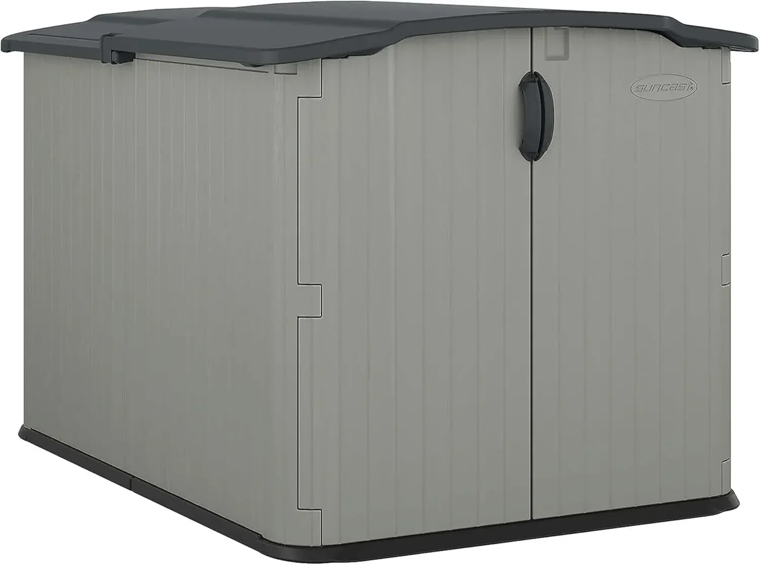 

Suncast Glidetop Horizontal Outdoor Storage Shed with Pad-Lockable Sliding Lid and Doors, All-Weather Shed for Yard Storage,