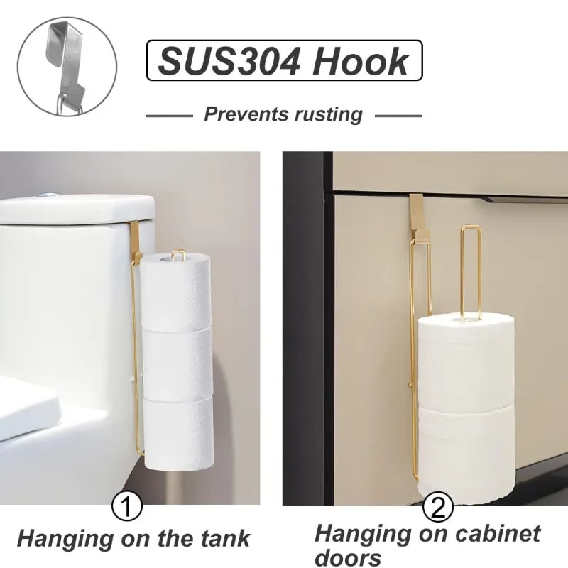 Light Luxury Toilet Paper Holder  Wall-Mounted Self-Adhesive Metal Roll Dispenser for Bathroom Kitchen -Elegant Bathroom Fixture