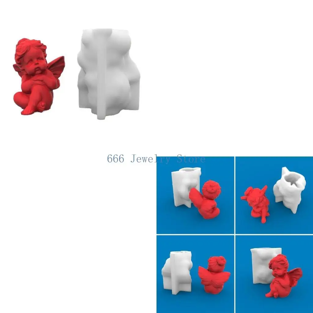 F2TD 3D Little Angel Shaped Mold Silicone Mould DIY Table Ornament Tools