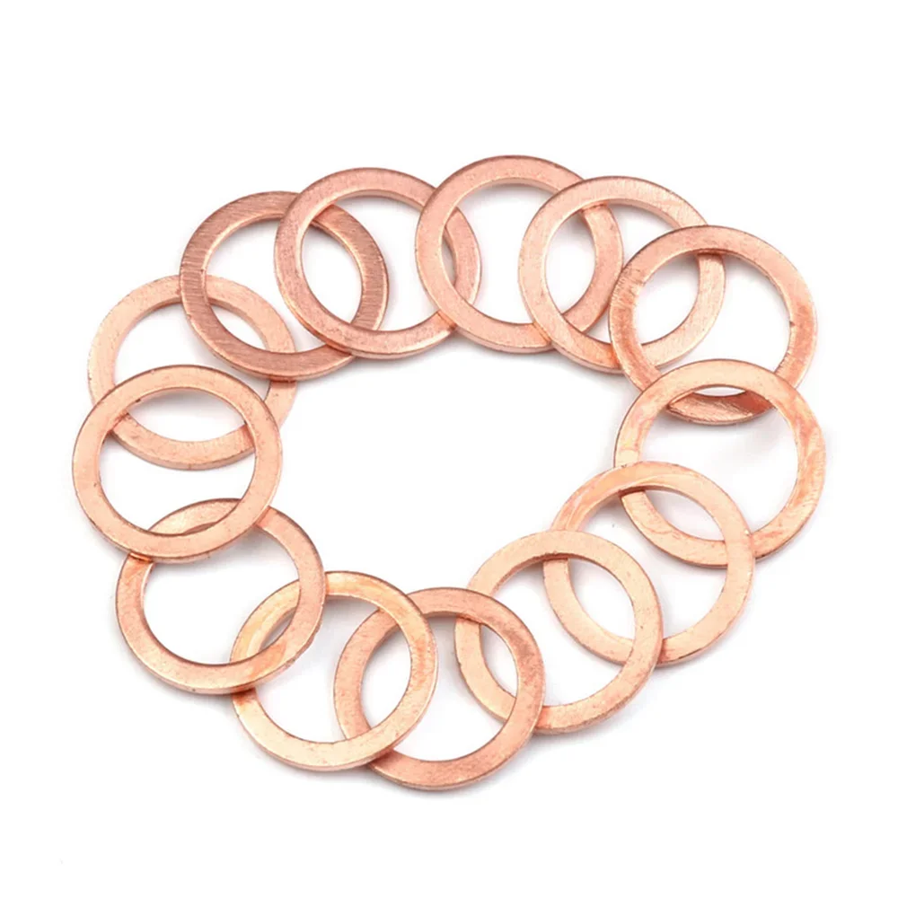 Arandela de cobre sólido de 500 piezas, junta de anillo plano, tapón de sumidero, accesorios de aceite, arandelas de sellado, sujetador, accesorios de Hardware