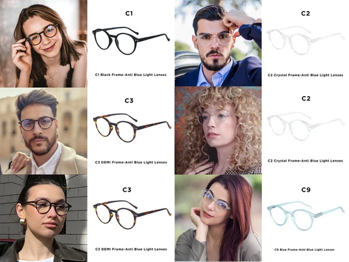 Imagen 2 del producto ZENOTTIC Estilo retro gafas de lectura anti - luz azul gafas de lectura de moda gafas de flores antiguas gafas de computadora antireflejo gafas de marco redondo para hombres y mujeres (grado 0 - 400)