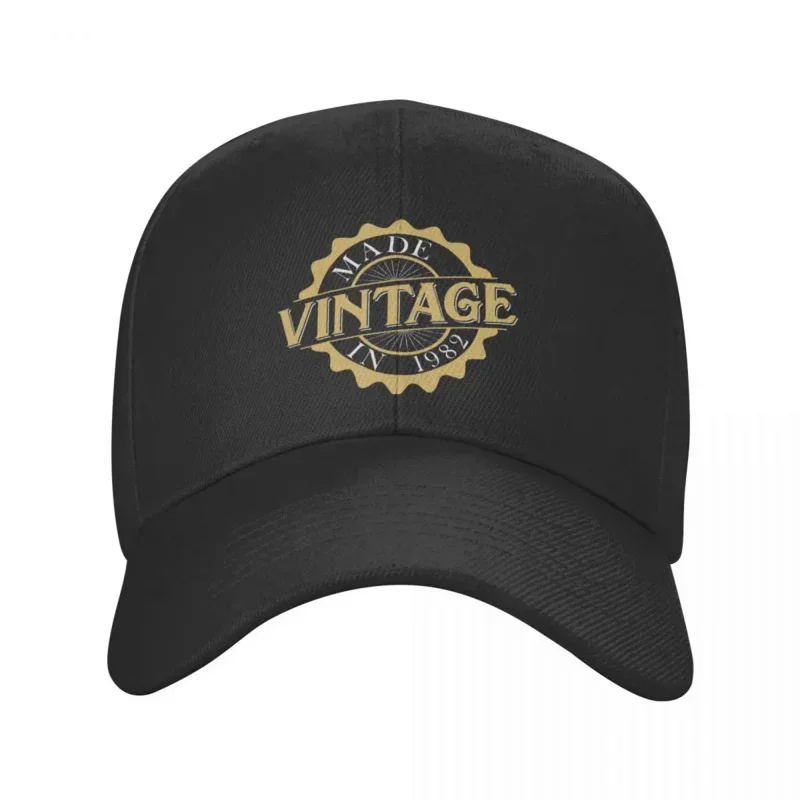 Custom Made In 1982 Vintage Sayings Baseball Cap for Men Women Adjustable 40th Birthday Trucker Hat Sports