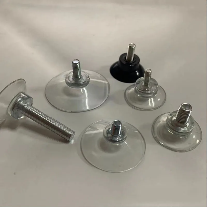 M6/M8 Screw Rubber Suction Cup Transparent Sucker Plastic Hooks for Wall Glass Table Tops Storage Tool