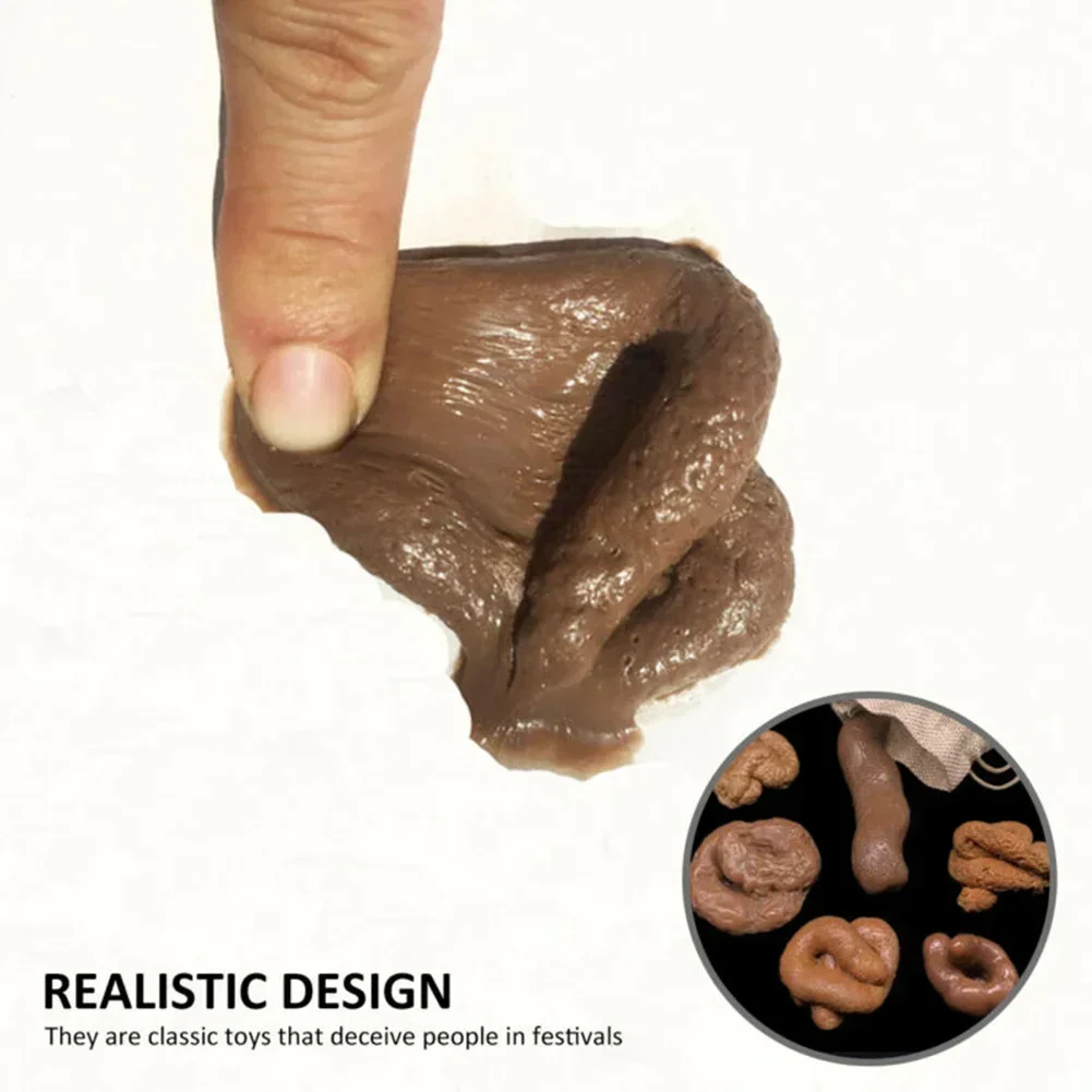 Fake Dog Poo Realistic Poop Soft TPR With Bag 6pcs/Set Gag Joke Non-toxic Party Gift Toys Pranks Simulated Stool