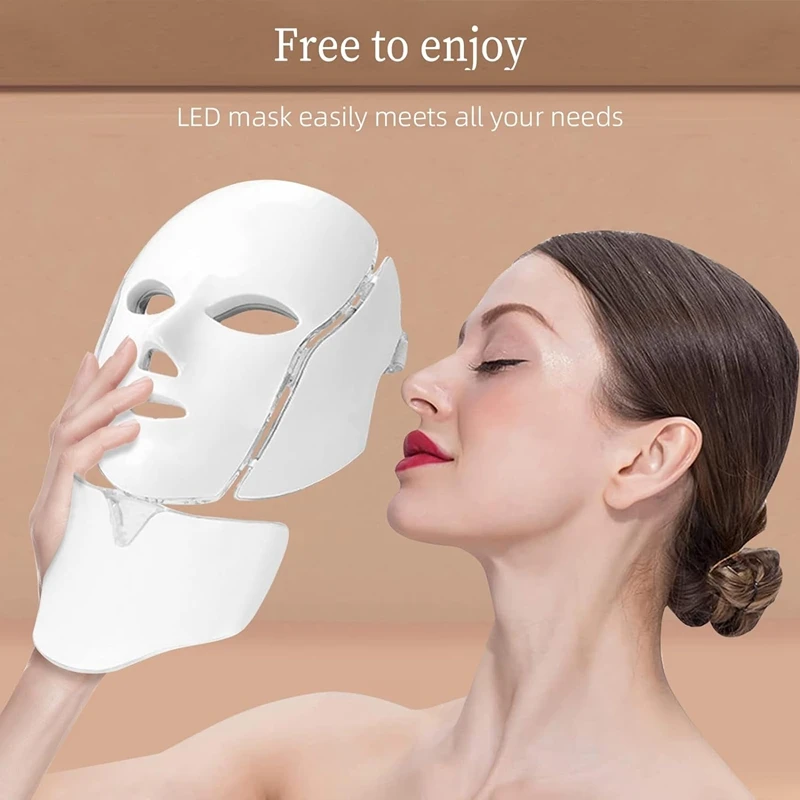 家庭用の青と赤の光線療法マスク,7色のLEDフェイスマスク