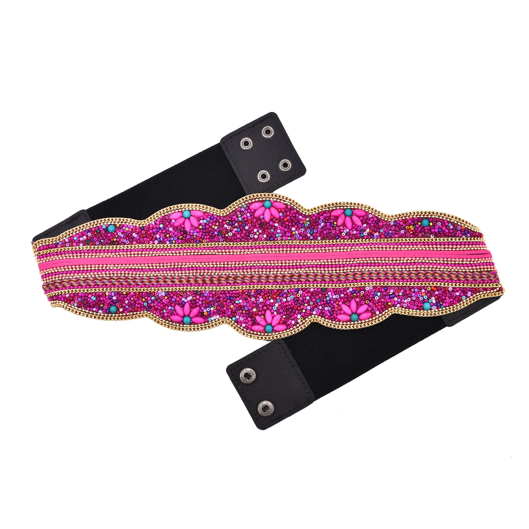 

New Wide Belt Waist Chain of Ethnic Minorities With Rice Beads Jewelry Party Dress Waist Accessories Birthday Gift