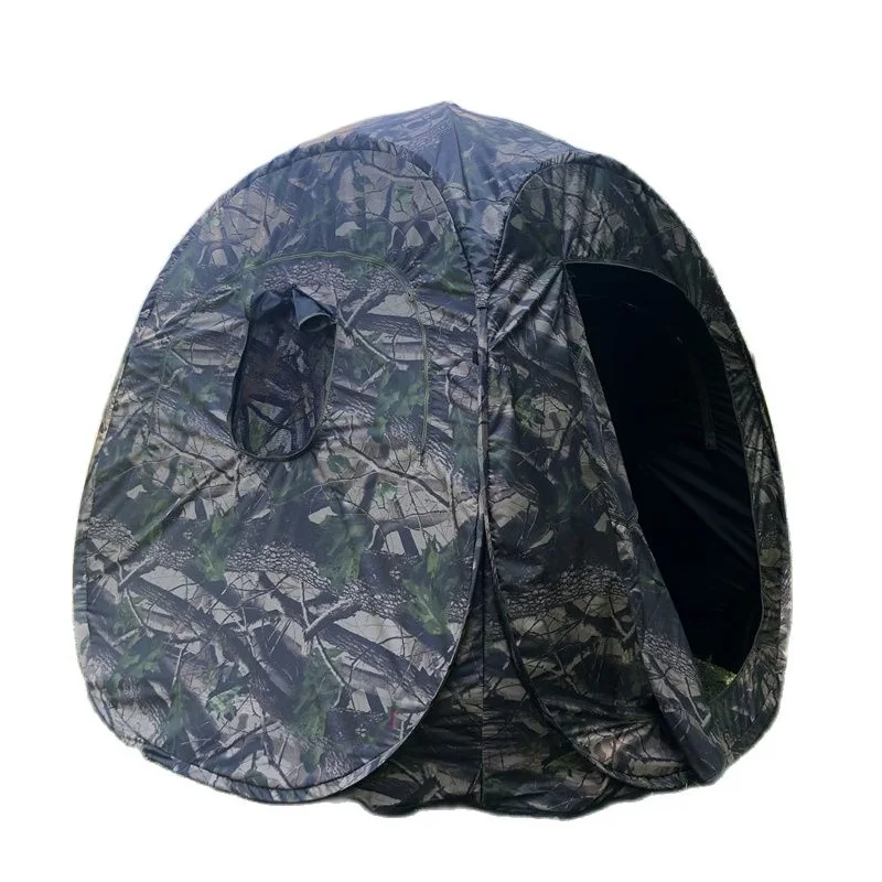 2Persons Pop Up Outdoor Photography Tent Watching Bird Portable Privacy Green Shrub Camouflage Black Glue Coated Fishing Movable