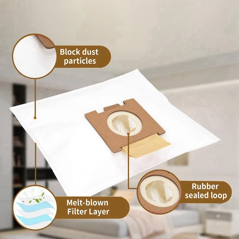 X17A 2025 NEW-20 Vacuum Cleaner Bags For Hoover H81/H81 Pure Epa/Telios Extra, Large Capacity Non-Woven Vacuum Dust Bags