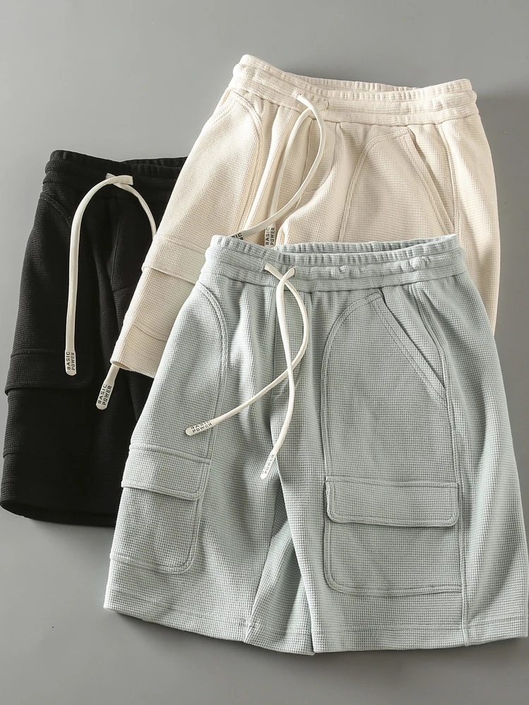 

Summer New Men's Faion Casual Texture Fabric Workwear Five-Quarter Pants Versatile Straight Leg Youthful Energy Mid-Waist