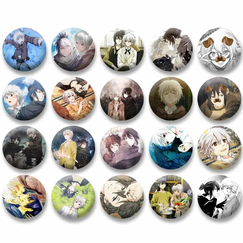 

Cute Cartoon Figure Nezumi Shion Badge Tinplate Round Brooch on Backpack Clothes Collar Accessories NO.6 Anime Pins Jewelry Gift