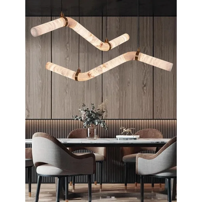 Modern Resin DIY Pendant Lamp Dimmable LED Hanging Light for Restaurant Dining Room Living Room Cafe Kitchen Island Home Decor