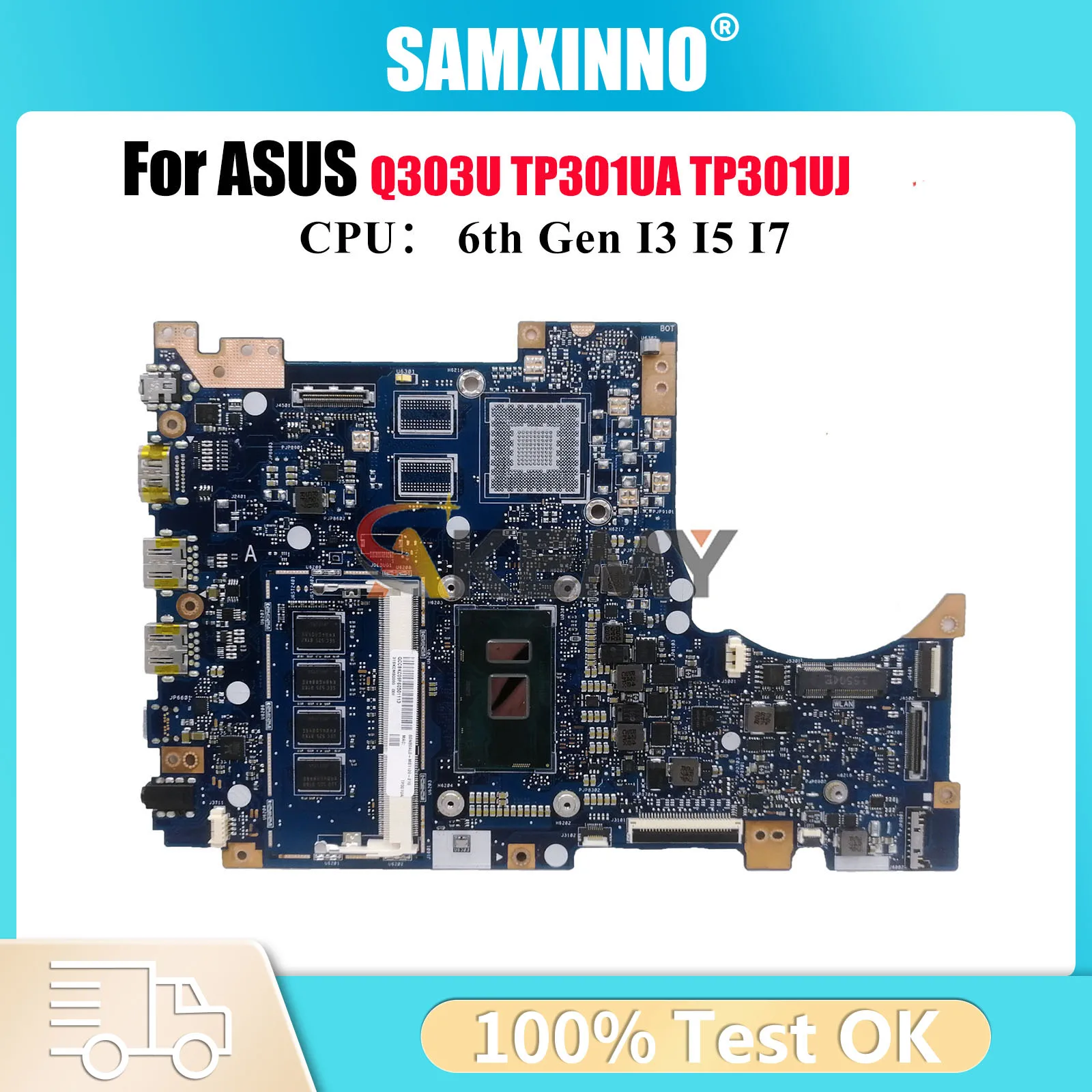 

Материнская плата TP301UA для ноутбука ASUS VivoBook Flip TP301UA Q303U TP301U TP301UJ, материнская плата с процессором I3 I5 I7, 100% тест, ОК, быстрая доставка