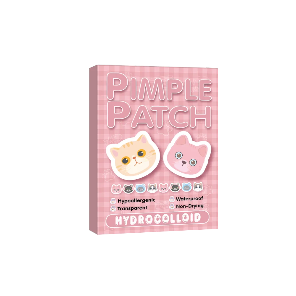 رقع حب الشباب بحمض الساليسيليك - ملصقات غير مرئية ولطيفة على شكل قطة لمحاربة البثور وتهدئة البشرة