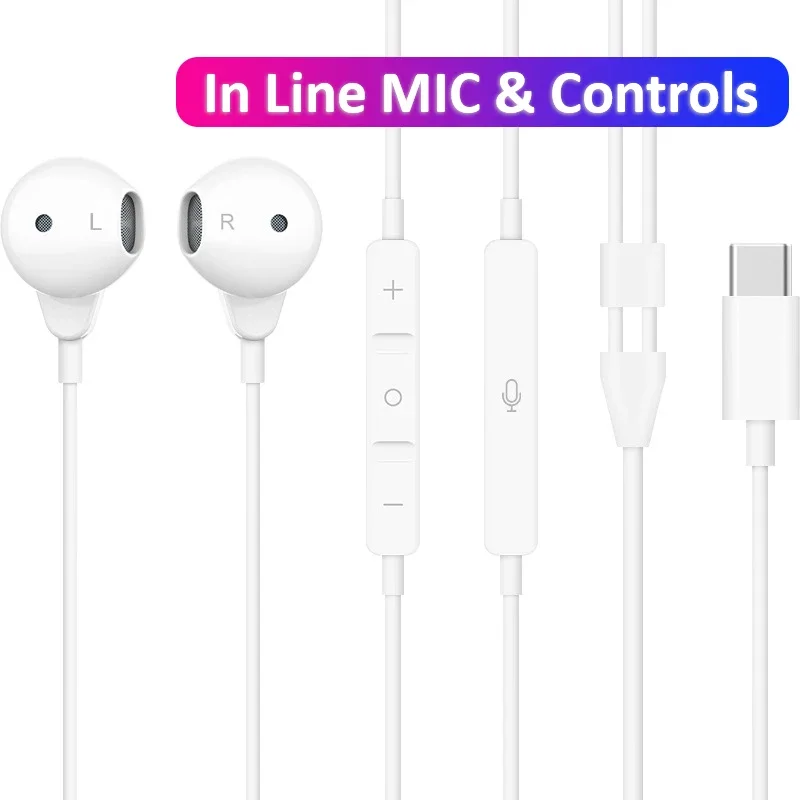 USB Type C Earphones DAC Audio Converter Digital Wired Earbuds 32bit 384khz with MIC for Xiaomi Redmi Huawei Pixel Samsung Sony